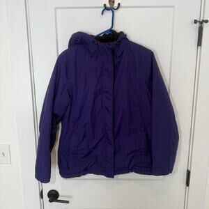 LL Bean Women's Winter Warmer Hooded Jacket. Fleece Lined, Waterproof, Casual, L
